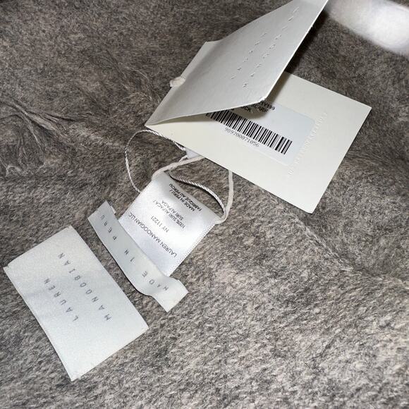 Lauren Manoogian Suri Fringe Scarf Rock Taupe Grey Brown 100% Suri Alpaca NWT - Picture 13 of 15